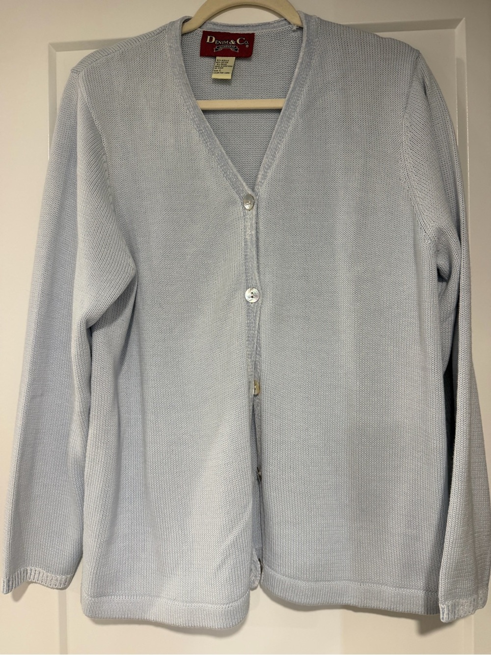 Vintage Denim&Co Light Blue Cardigan Sweater